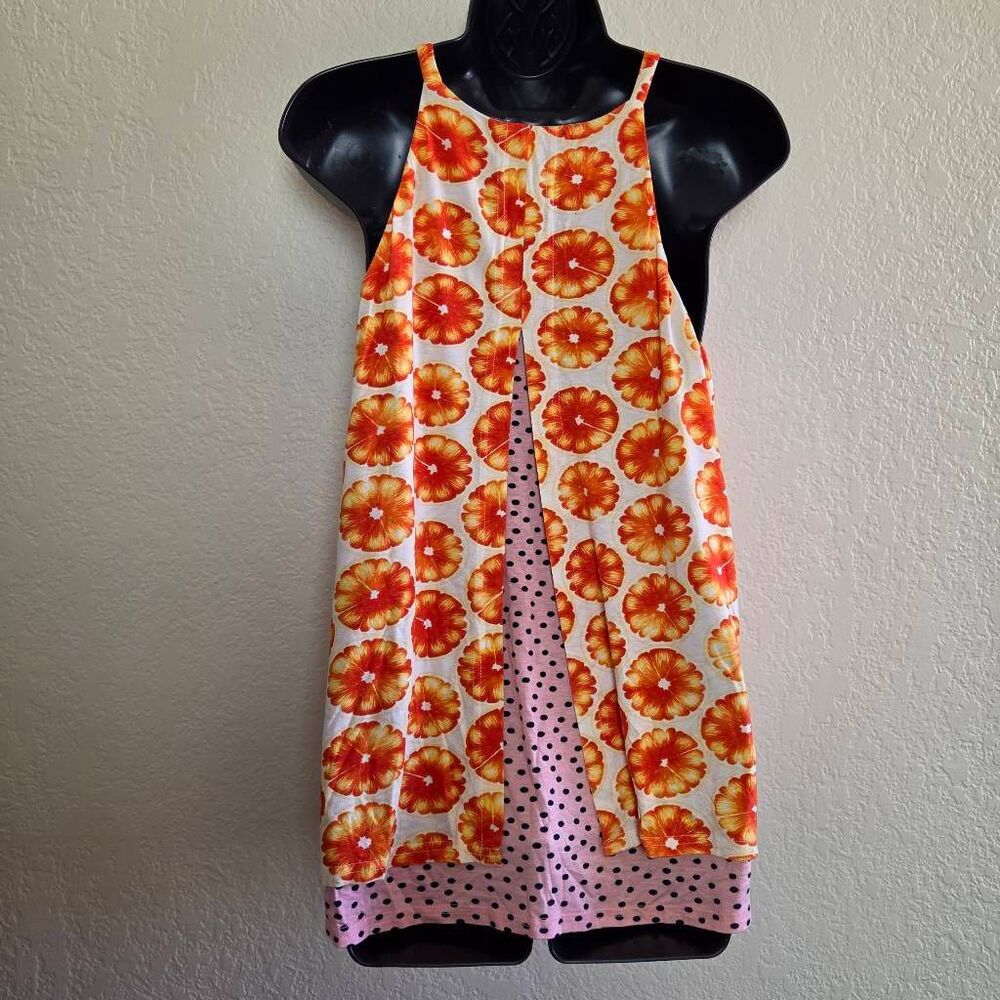 Porridge Anthropologie Orange Polka Dot Swing Tank Top - Picture 6 of 7